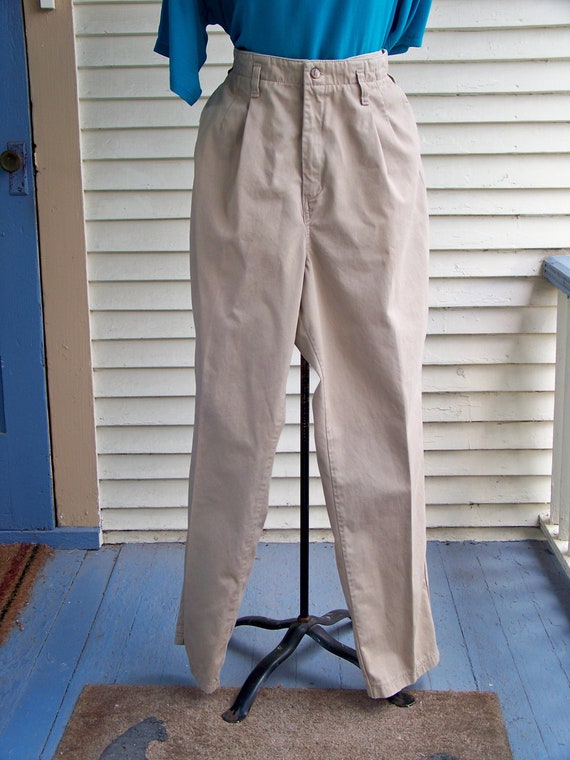 Light Tan Pleated High Waist Trousers 