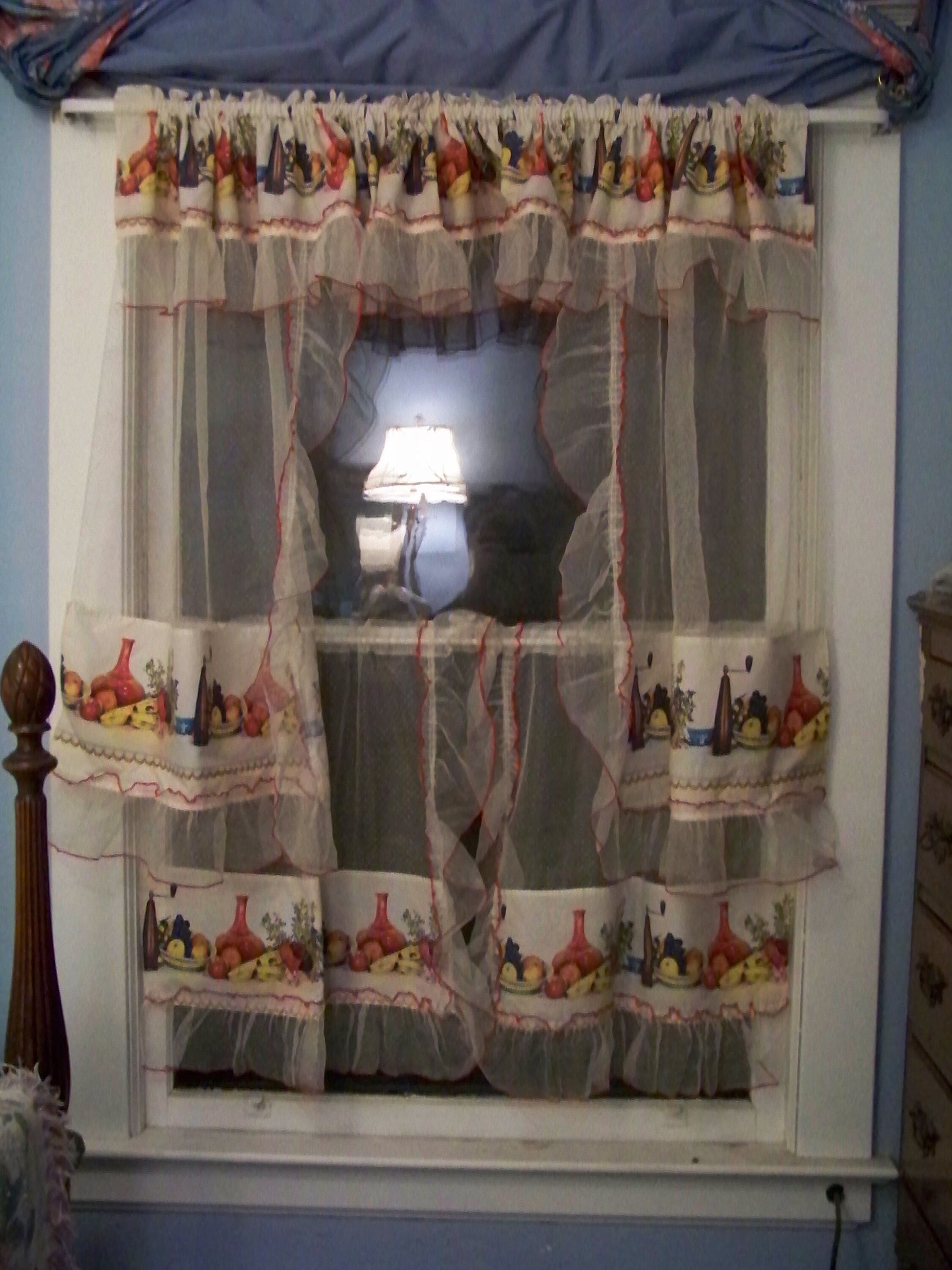 1950s Kitchen Border Print Dotted Swiss Sheer Curtains Etsy 1950s Kitchen Border Print Dotted Swiss Sheer Curtains Etsy