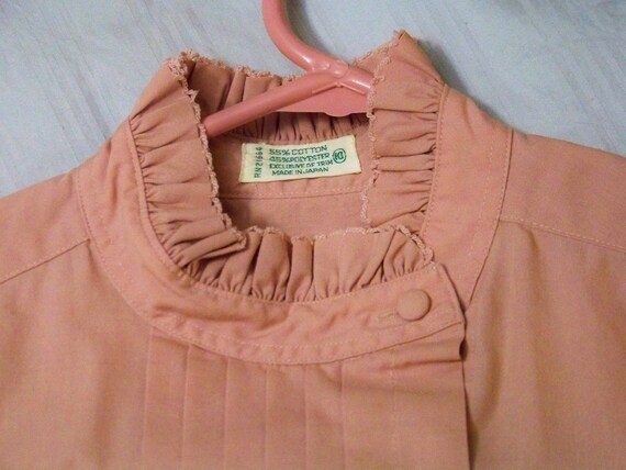1970s Dusty Rose Victorian-Style Blouse with Tuck… - image 4