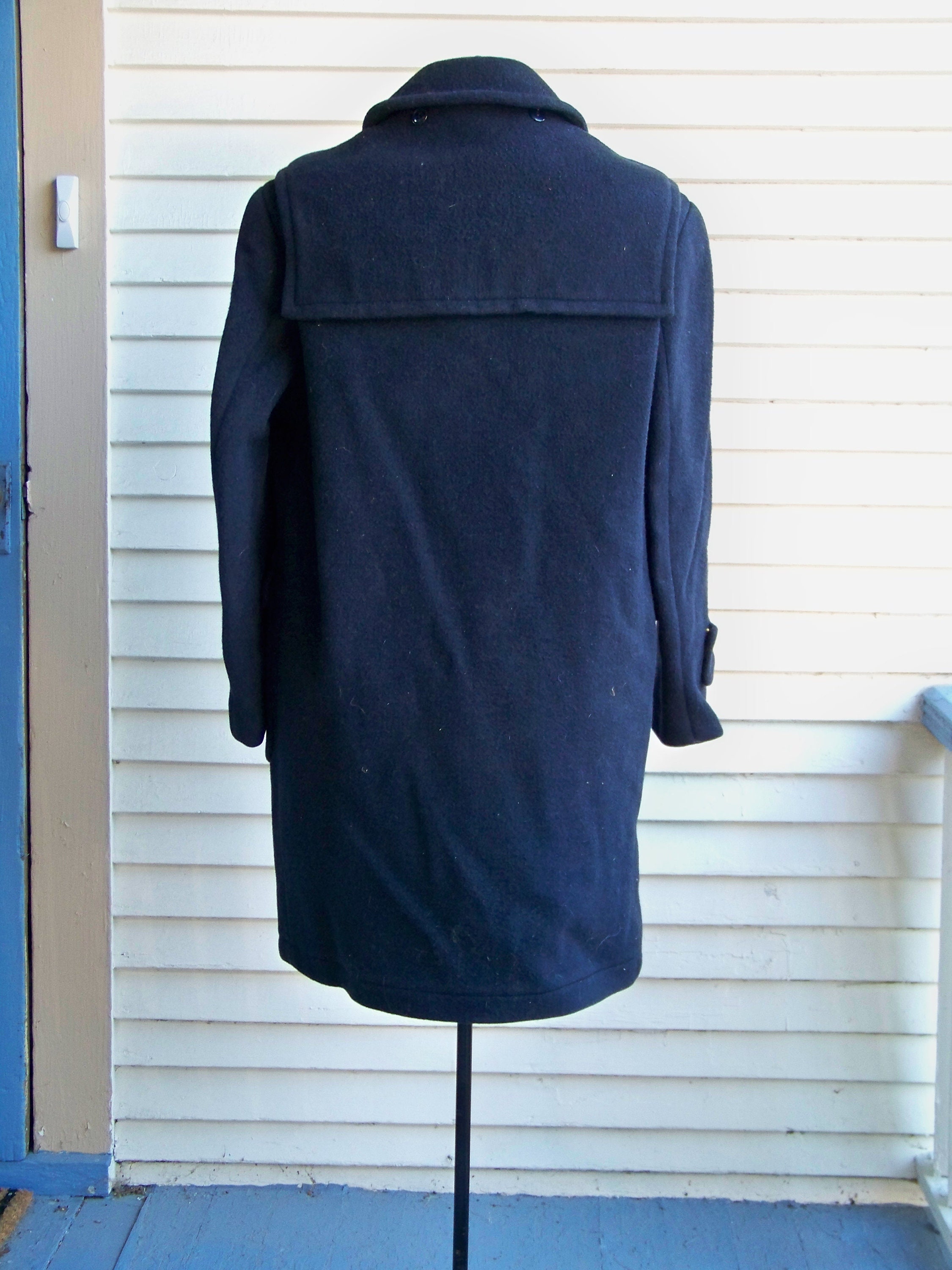 ジャケット・アウター euro vintage wool fireman duffle coat Duffle Coat Wool Mixed Jacket Winter Outdoor Camping Work