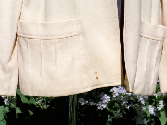 1970s Yellow Cream Wool Loose Jacket Vintage Blaz… - image 3