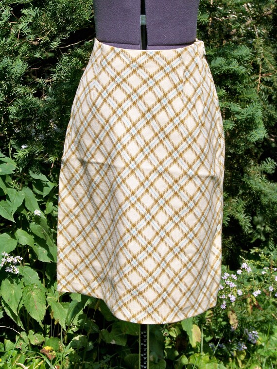 Vintage 1970s A-Line Plaid Skirt Retro