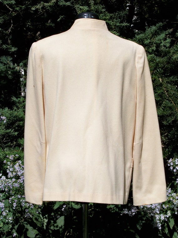 1970s Yellow Cream Wool Loose Jacket Vintage Blaz… - image 2