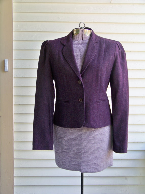 Purple tweed jacket womens store