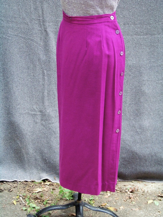 1980s Mauve Blazer & Skirt 2 Piece Suit Silk Vint… - image 4