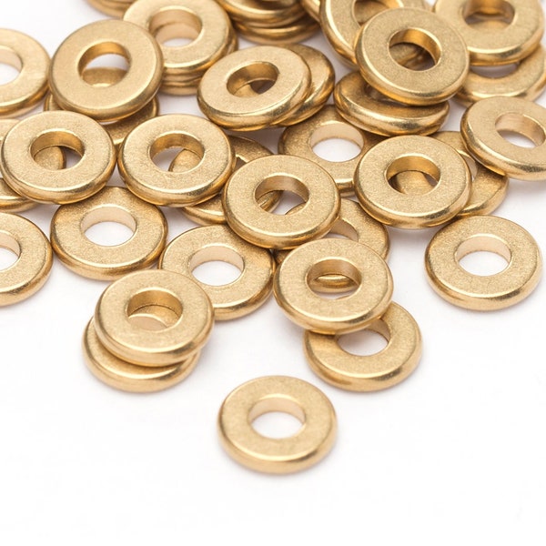 8mm Round Washers, Large Hole Solid Brass Spacers, Flat Round Brass Washers, Brass Disk Spacers – BC14