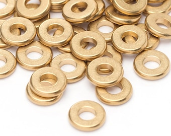 8mm Round Washers, Large Hole Solid Brass Spacers, Flat Round Brass Washers, Brass Disk Spacers – BC14