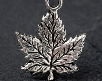 Maple Leaf Charm Sterling Silver - Made in the USA Maple Leaf Charm Sterling Silver - Made in the USA