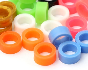 Wide 12mm Silicone Spacer Rings, Jump Rings, Rubber Oh Rings, Bracelet Stop, Spacer Ring, Regaliz, Licorice Bracelet Ring, 10pcs