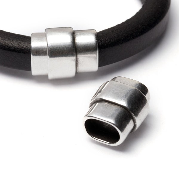 Silver Bullet Magnetic Clasp,  Licorice Leather Bracelet Clasp, Strong Magnetic Clasp, Regaliz Clasp, Silver Plated Zamak, Fits 10x6mm Cords