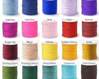 Filo per perline intrecciato da 9,1 m – 1 mm, cordoncino per annodare cinese, cordino per macramè, cordoncino in nylon – Scegli un colore