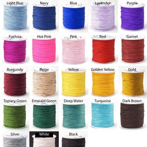 30ft – 1mm Braided Beading Thread, Chinese Knotting Cord, Macrame String, Nylon Cord – Pick A Color