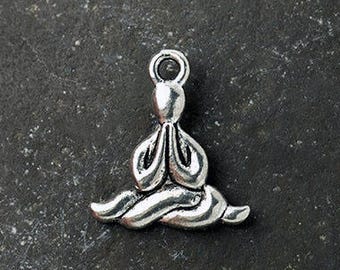 Jewelry Making Supplies Yoga Healing Charms 10 Antique Silver Lotus Yoga Healing Charms Lotus Charms Charms 1338 18x17mm