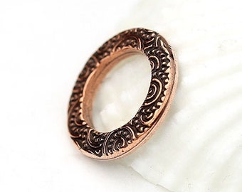 Copper Spiral Ring Link, TierraCast Antique Copper Connector, Link, Two-Sided, Made in the USA