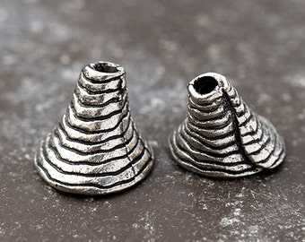 Funnel Bead Caps, Small Cone Bead Caps, Antique Silver Tassel Caps, Cones, Made in USA, 9x8mm – AB10AP