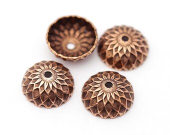 Vintaj Artisan Copper Acorn Bead Caps 12.5mm 4