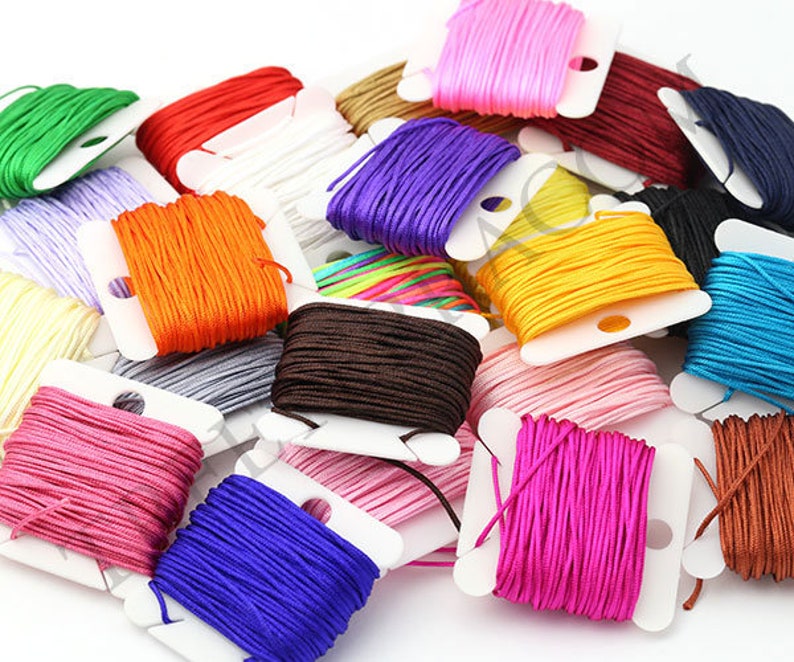 10yards 0.8mm Braided Beading Thread, Chinese Knotting Cord, Friendship Bracelet, Macrame String, Nylon Cord Pick A Color image 2