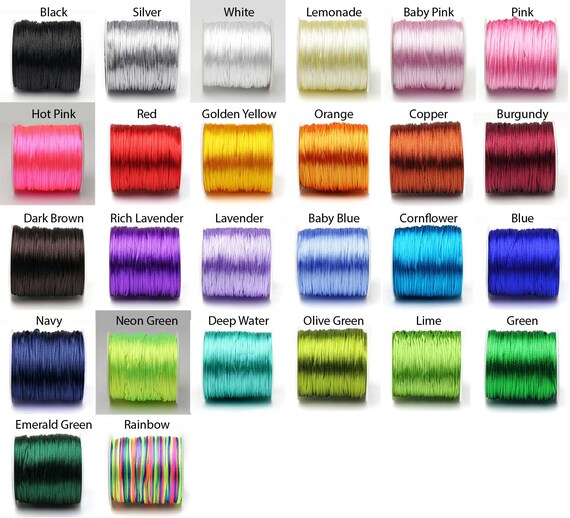 Necklace Bracelet Beading Cord tassel beading cord Satin Cord SOLD by ROLL Faux Silk Cord,Rattail Silk Cord Nylon Kumihimo Cord Macrame