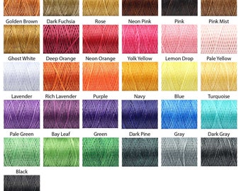 10m - 1mm Gewachste Polyester Schnur, Flacher Wachsfaden, Geflochtenes Perlenfaden, Makramee Schnur, Ledernähgarn - Wählen Sie eine Farbe aus