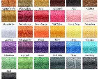 10yards - 1mm Waxed Polyester Cord, Flat Waxed Thread, Braided Beading Thread, Macrame String, Leather Sewing Thread – Pick A Color