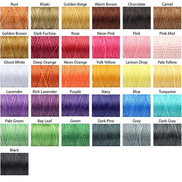 10yards - 1mm Waxed Polyester Cord, Flat Waxed Thread, Braided Beading Thread, Macrame String, Leather Sewing Thread – Pick A Color