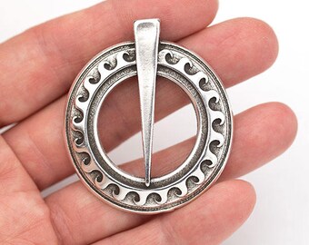 Großes Sonnensymbol Anhänger, Antik Silber Sonnenmedaillon, 40mm, Made in Europe – GP6