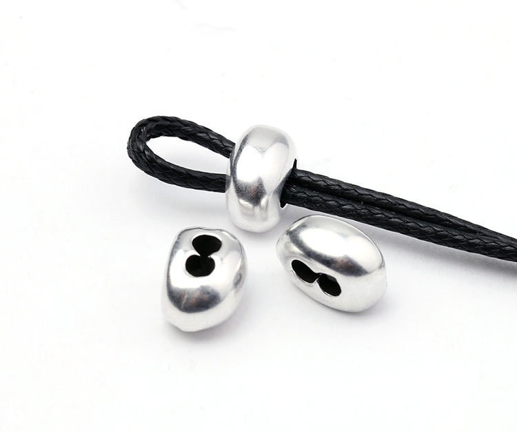 Silver Stopper Beads With Rubber Tube, Slider Stopper Beads, Smart Bead  Clasps for Adjustable Bracelets for 2 Cords of 1mm Each 2 Pcs -  Sweden