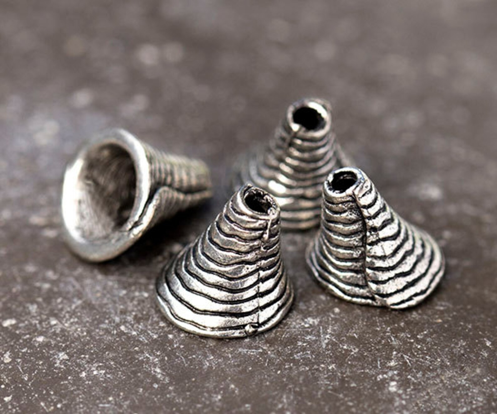 Funnel Bead Caps Small Cone Bead Caps Antique Silver Tassel Etsy