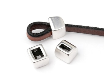 Bracelet End Loop Makers, Loop Making End Caps, 5mm Flat Cord Loop Makers, Silver Flat Cord Ends, Fine Silver Plated, Made in Europe – GP33