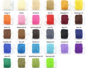 3-fädig gewachste 1 mm Polyesterschnur, 1 mm gewachster Faden, gedrehtes Perlenfaden, Makrameefaden, Ledernähfaden, 10m - Wählen Sie eine Farbe aus