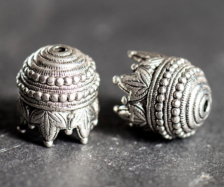 50 Pcs Pack, 108 Mm, Silver Oxidized Bead Cap Findings For Jewelry Making  at Rs 58.00, Lallapura, Varanasi