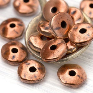 7mm Copper Heishi Beads, Heishi Spacers, Nugget Beads, Copper Spacer Beads, Made in the USA – TB9