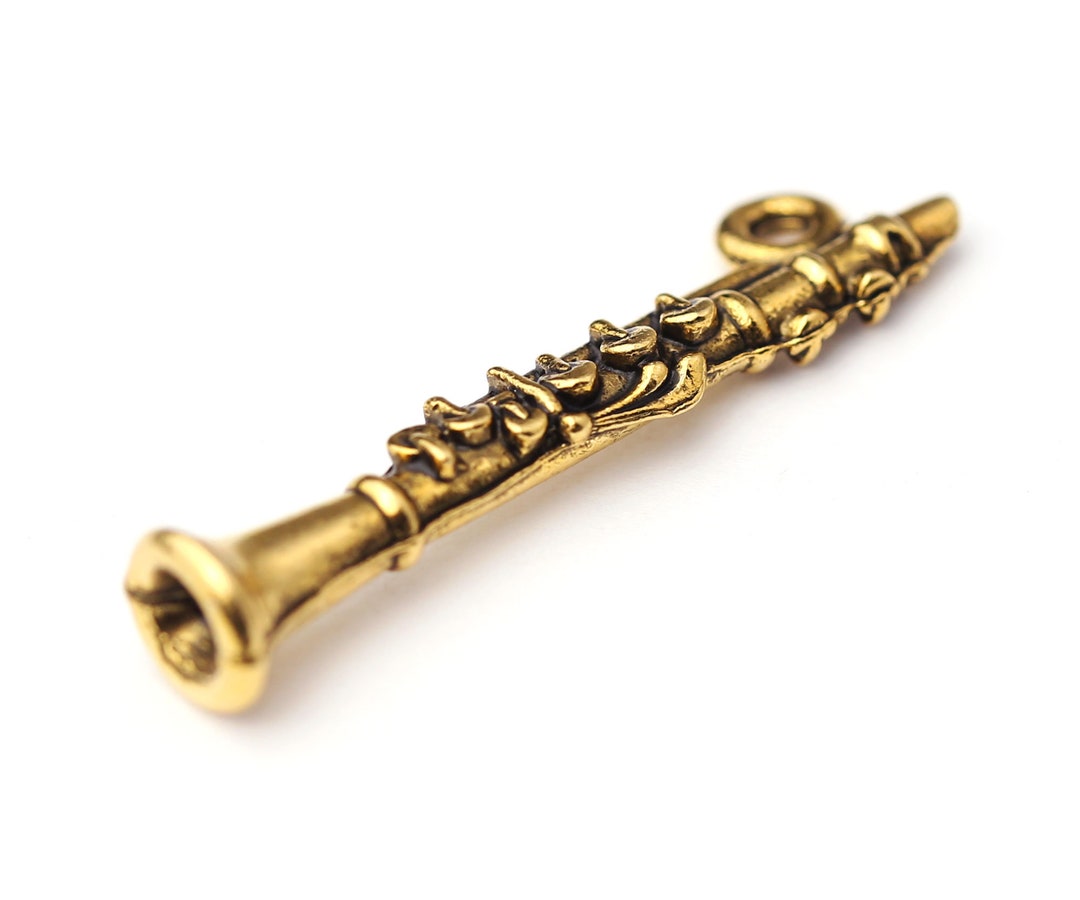 Gold 3d Charm, Wind Musical Instrument Charm, Musician, Charm, Marching