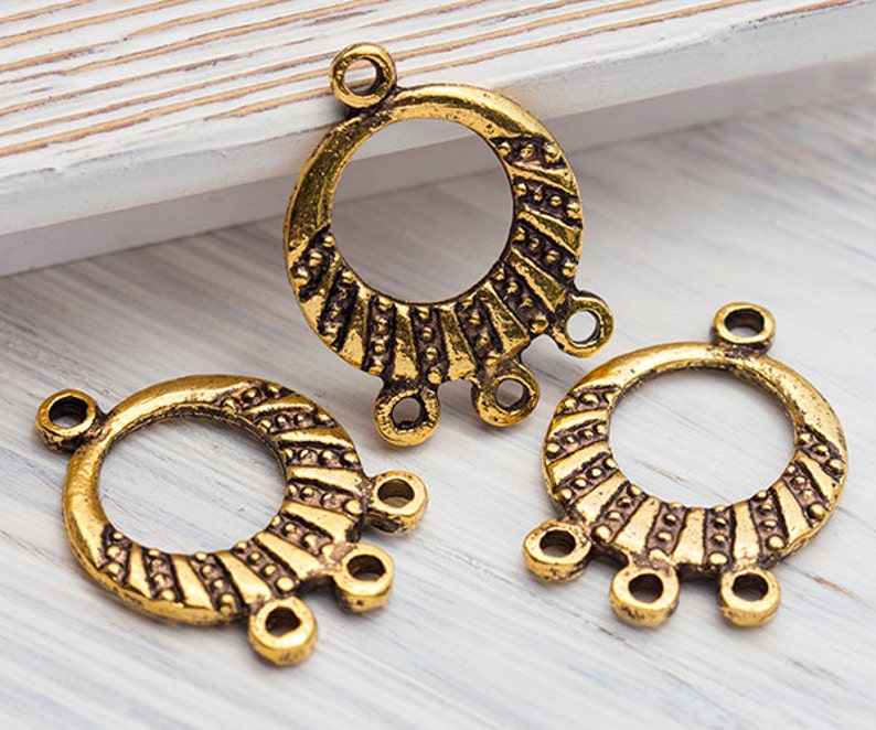 Threeloop Chandelier Connector Antique Gold Chandelier Link Etsy