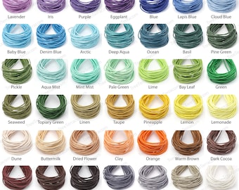30ft 1mm Waxed Polished Cotton Cord, Braided Cotton String, 1mm Macrame, Necklace, Bracelet, Beading Cord – Pick A Color