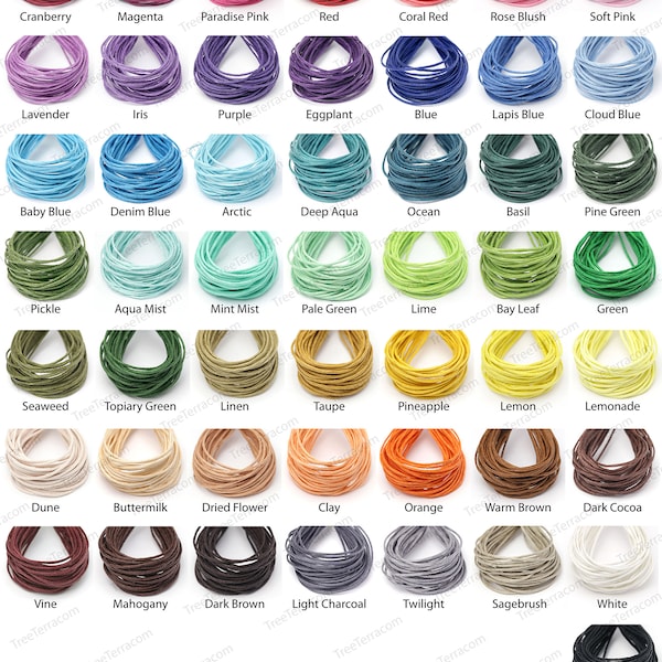 30ft 1mm Waxed Polished Cotton Cord, Braided Cotton String, 1mm Macrame, Necklace, Bracelet, Beading Cord – Pick A Color