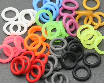 12 mm Silikon-Abstandsringe, Biegeringe, Gummi-Oh-Ringe, Armbandstopper, Regaliz, Lakritz-Armbandring, 20 Stück