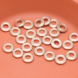 7mm Round Edge Brass Washers, Solid Brass Spacers, Brass Disk, Gold Metal Spacer Beads, Mykonos Greek, BMK6