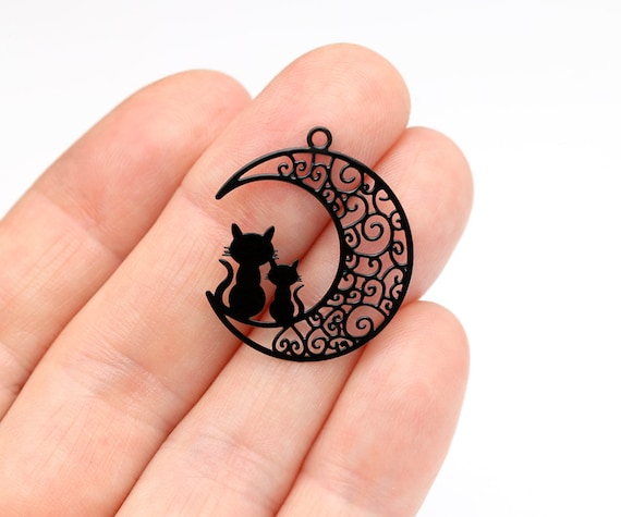24 Piezas De Dijes De Gato En Blanco Y Negro - 12 Estilos, Aleación Esmaltada, Para Hacer Joyas, Llaveros, Pulseras, Collares DIY