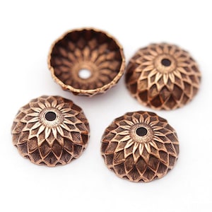 Coiffes gland de 13 mm, grosses coquilles de perles, coiffes de perles en cuivre artisan, casquettes de gland en cuivre antique, fabriqués aux États-Unis