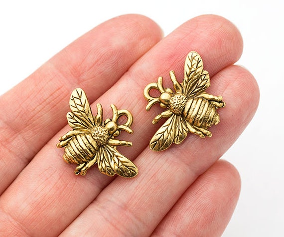 Gold bumble bee charm deals