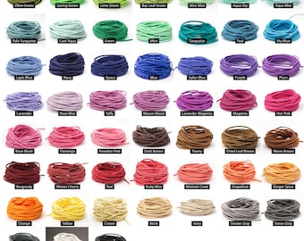 10yards - 3mm Faux Suede Leather Cord, Flat Imitation Leather Cord, Necklace Bracelet Making Cord, Faux Suede Lace – Pick A Color