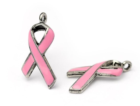 Ciondoli con nastro rosa per la sensibilizzazione sul cancro al seno in argento sterling 925, ciondolo per diario dedicato a una sopravvissuta al cancro al seno, un regalo di speranza e amore