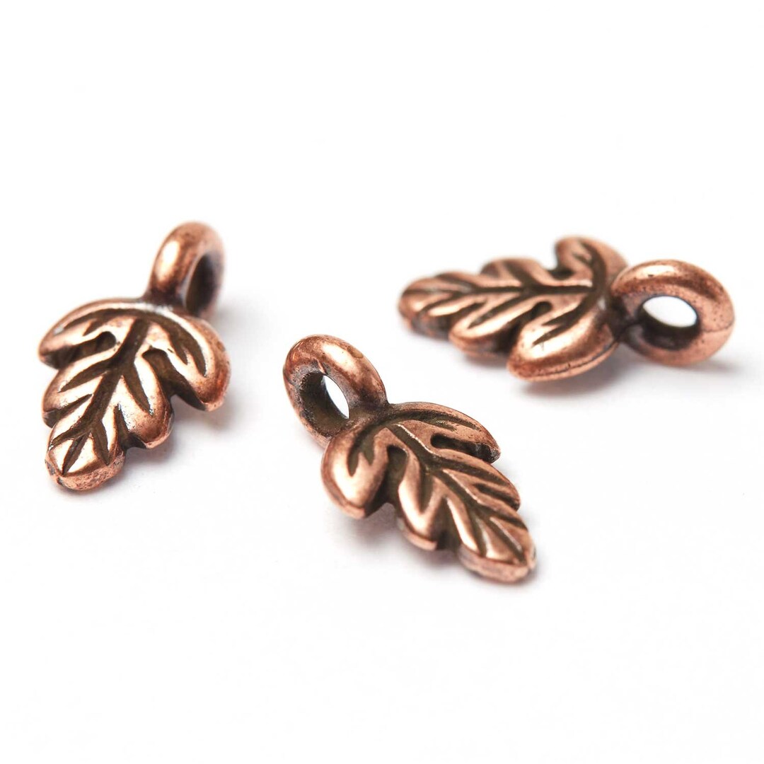 Copper Oak Leaf Charms, Small Oak Leaf Charms, Copper Woodland, Forest