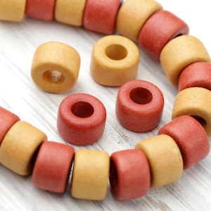 6mm Mini Tube Beads Mix, Tube Spacer Beads, Short Tube Beads, Apricot and Rose Mix, Mykonos Greek Ceramic – MK162