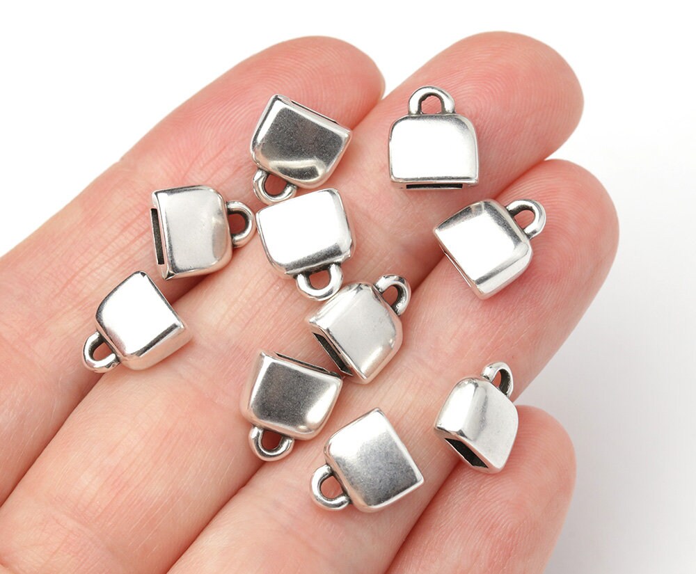 5mm Flat Cord End Caps Cord Ends Loop Ends Antique Silver Etsy Canada