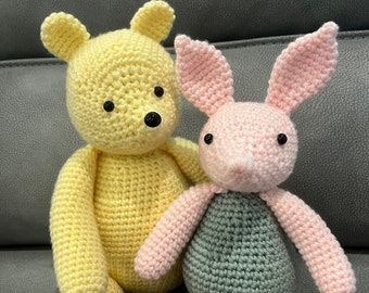 Vintage Winnie the Pooh and Piglet Crochet Patterns (2 Pattern Bundle)