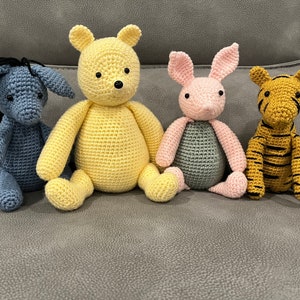 Vintage Winnie the Pooh, Piglet, Eeyore, and Tigger Crochet Patterns (4 Pattern Bundle)