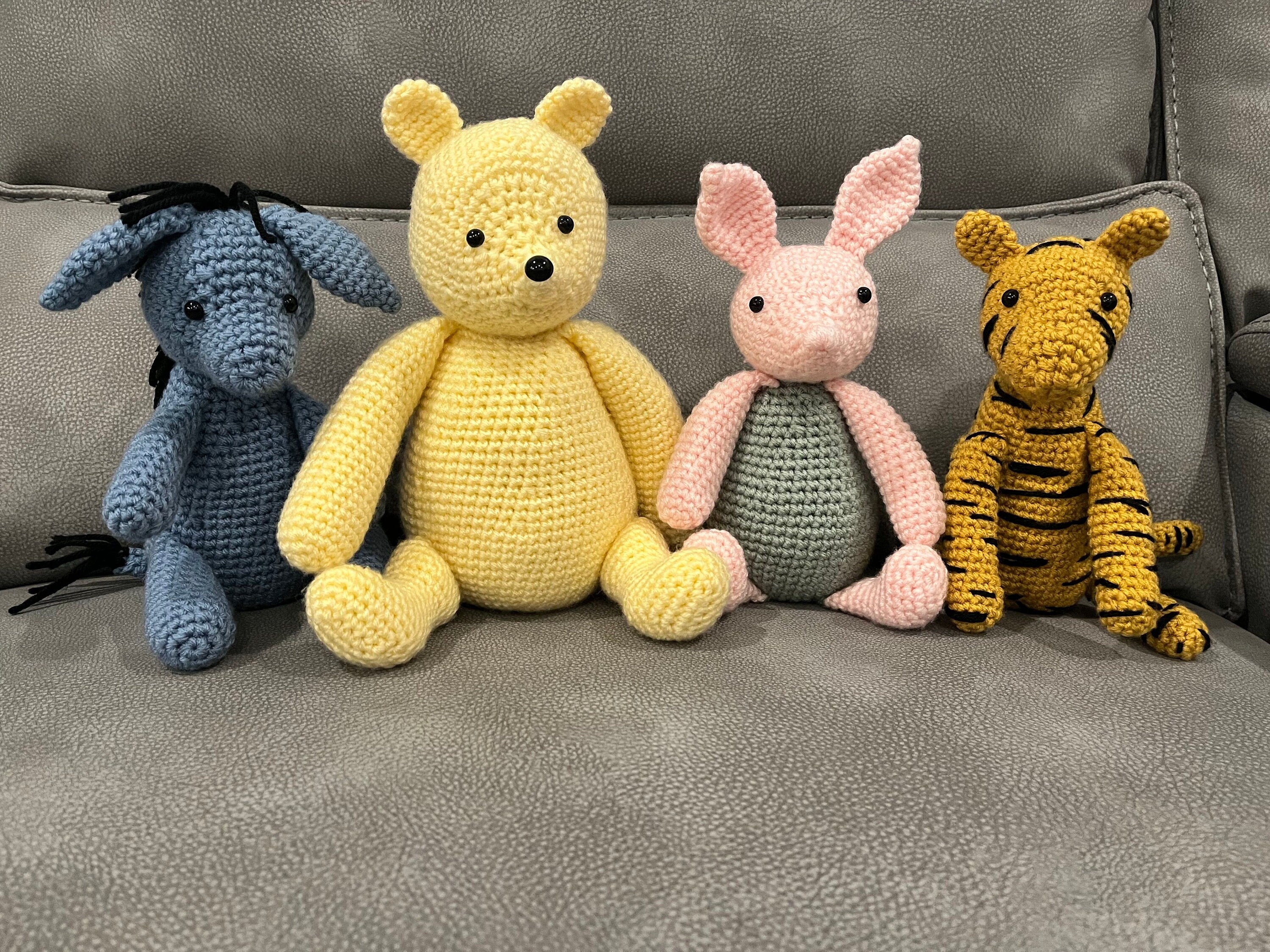 Vintage Winnie the Pooh, Piglet, Eeyore, and Tigger Crochet Patterns (4 Pattern Bundle)
