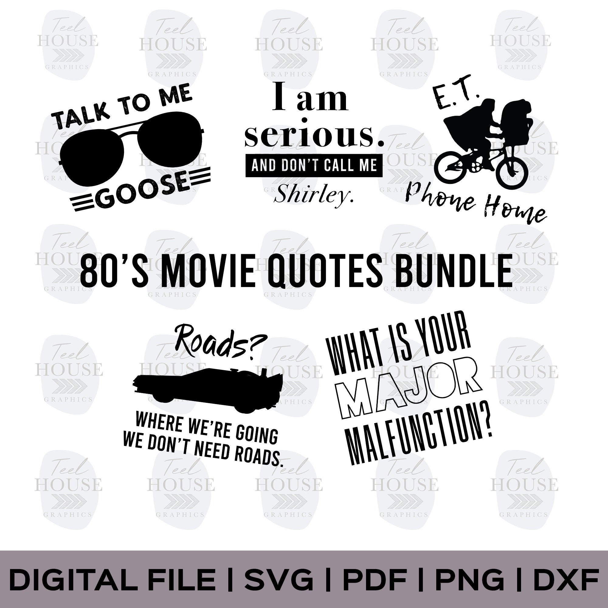 80s Movie Quotes Bundle Svg Png Pdf For T Shirt Designs Etsy